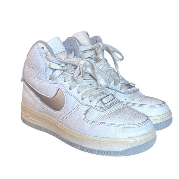 Nike Air Force 1 sculpt silver high top leather sneaker 7 - Picture 1 of 13
